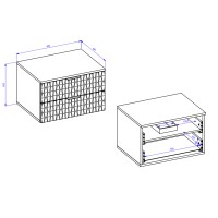 Ensemble de 3 meubles de salle de bain KING – Chêne foncé et noir - 60 cm