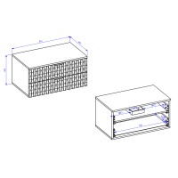 Ensemble de 3 meubles de salle de bain KING – Chêne foncé et noir - 80 cm