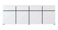 Buffet XL coloris blanc et noir 225cm collection HAVANA. Bahut  design avec 4 portes et 4 tiroirs.