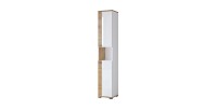 Colonne de salle de bain collection BALEA – 2 portes et 1 niche, coloris blanc et chêne