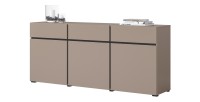 Buffet coloris beige et noir 180cm collection HAVANA. Bahut  design avec 3 portes et 3 tiroirs.