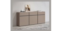 Buffet coloris beige et noir 180cm collection HAVANA. Bahut  design avec 3 portes et 3 tiroirs.