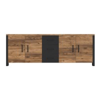 Buffet DARWIN – 220 cm en épicéa et noir mat