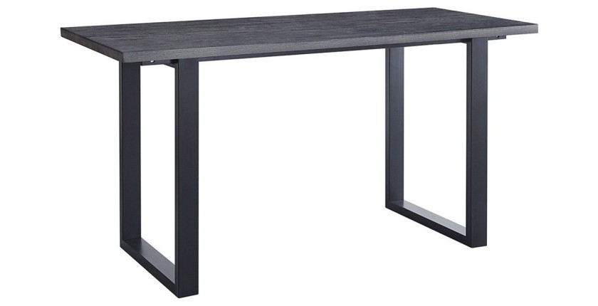 Table à manger haute EDWAR longueur 180cm en décor brun foncé, idéal pour une salle à manger conviviale