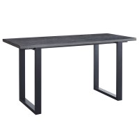 Table à manger haute EDWAR longueur 180cm en décor brun foncé, idéal pour une salle à manger conviviale