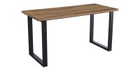 Table à manger haute EDWAR longueur 180cm en décor chêne vieilli, idéal pour une salle à manger conviviale