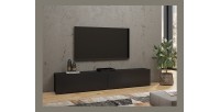 Meuble TV 180cm collection EVA. Couleur noir et chêne.