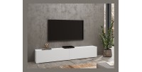 Meuble TV 180cm collection EVA. Couleur blanc et chêne.