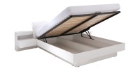 Lit coffre 160x200 RENATO avec sommier coloris blanc