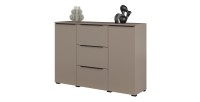 Buffet ALICE 2 portes 3 tiroirs, coloris marron congo