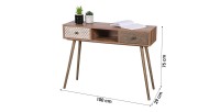 Console ALTA coloris chêne clair avec 2 tiroirs – Design scandinave et rangement pratique