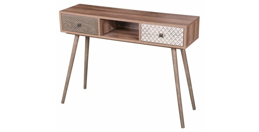 Console ALTA coloris chêne clair avec 2 tiroirs – Design scandinave et rangement pratique