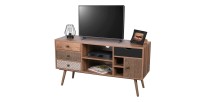 Meuble TV collection  ALTA coloris chêne avec 4 tiroirs – Design scandinave et rangements pratiques