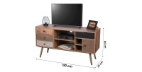 Meuble TV collection  ALTA coloris chêne avec 4 tiroirs – Design scandinave et rangements pratiques