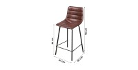 Lot de 2 tabourets de bar avec dossier effet cuir acajou collection NETS - Style industriel