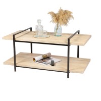 Table basse collection DARYL – Style industriel, coloris chêne et noir