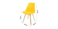 Lot de 4 chaises design avec coussin coloris jaune moutarde collection MIA