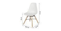 Lot de 4 chaises coloris blanc style scandinave. Collection JOIE.