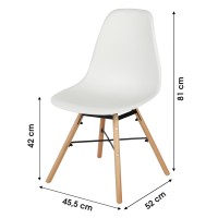 Lot de 4 chaises coloris blanc style scandinave. Collection JOIE.