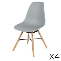 Lot de 4 chaises coloris gris style scandinave. Collection JENKINS.