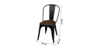 Lot de 4 chaises en métal noir mat style industriel. Collection FACTORY.