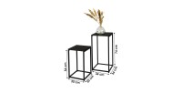 Lot de 2 sellettes design SOHO, structure et plateau en métal noir.