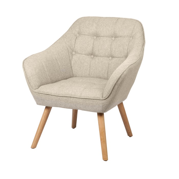 Fauteuil en tissu beige...