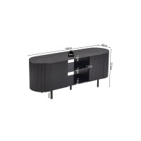 Meuble TV VAGOS – 2 niches et 2 portes – Dimensions L140 x H57,5 x P40 cm – Coloris brun foncé – Style Design