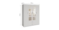 Armoire 4 portes avec 2 miroirs TOM – Dimensions H185 x L160 x P52 cm – Coloris blanc – Style design