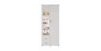 Armoire 2 portes avec miroir TOM – Dimensions H185 x L80 x P52 cm – Coloris blanc – Style design