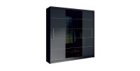 Armoire design 200cm coloris gris graphite et noir collection NARAGO