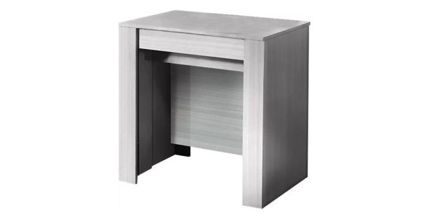 Console extensible, Collection NOSOL, couleur chêne blanc, dimensions 54x78cm