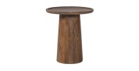 Table d'appoint ronde en bois massif collection JAKARTA - Style ethnique et design - Diamètre 45cm