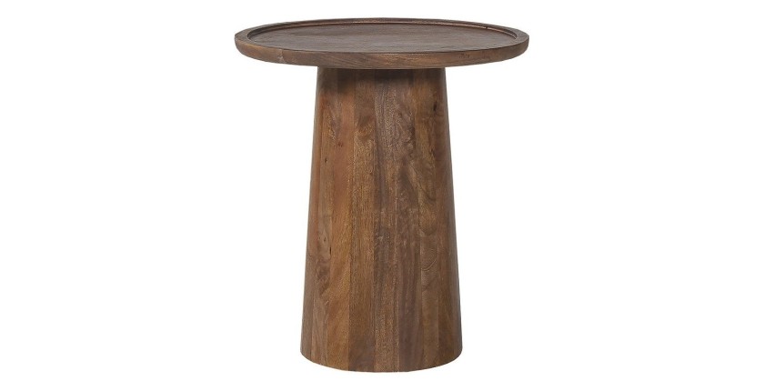 Table d'appoint ronde en bois massif collection JAKARTA - Style ethnique et design - Diamètre 45cm