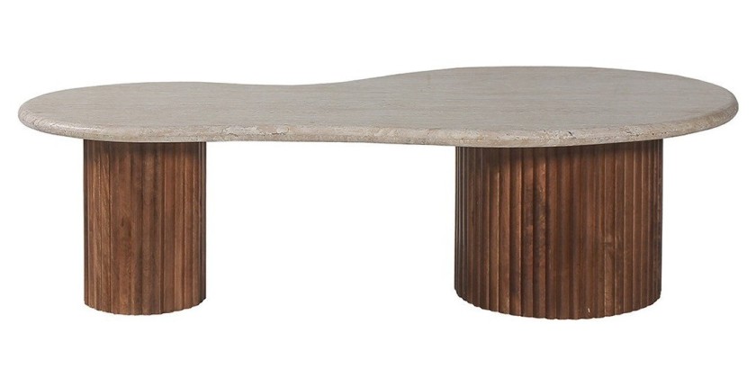 Table basse en bois massif collection DELHI - Style ethnique et design