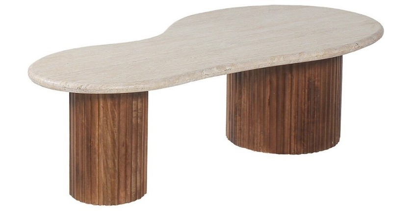 Table basse en bois massif collection DELHI - Style ethnique et design