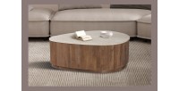 Table basse en bois massif collection DELHI 100cm - Style ethnique et design