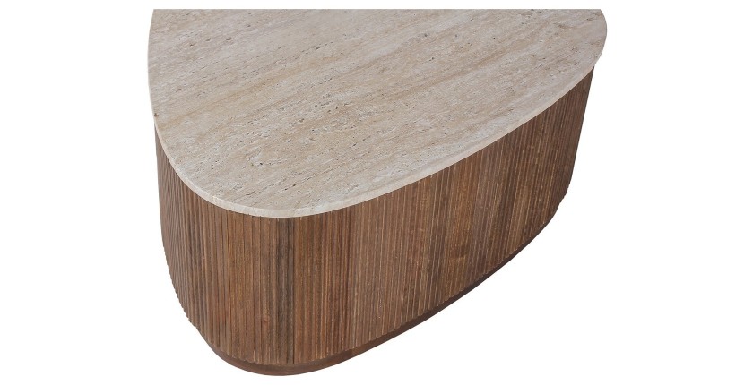 Table basse en bois massif collection DELHI 100cm - Style ethnique et design