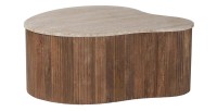 Table basse en bois massif collection DELHI 80cm - Style ethnique et design