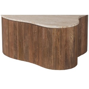 Mesa baja de madera maciza colección DELHI 80cm - Estilo étnico y diseño