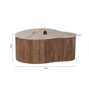 Table basse en bois massif collection DELHI 80cm - Style ethnique et design