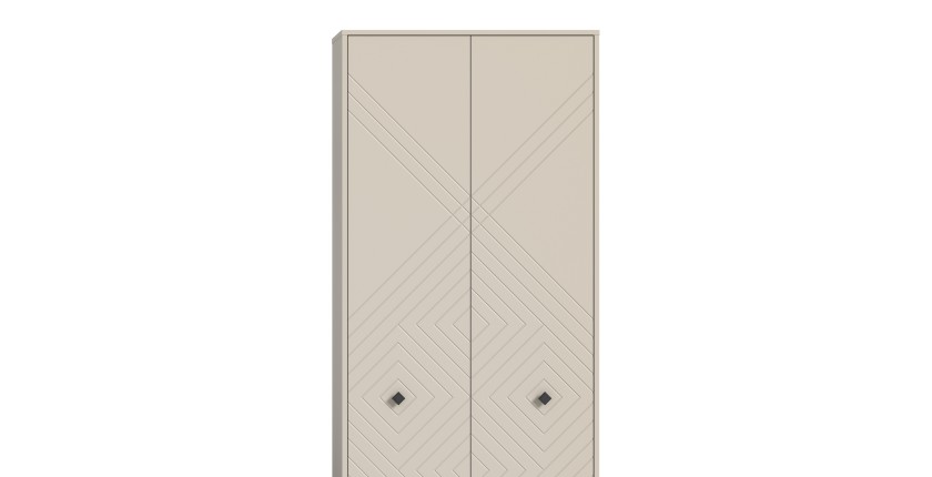 Armoire de rangement LUNA – Beige mat – 3 portes, 6 niches – À poser