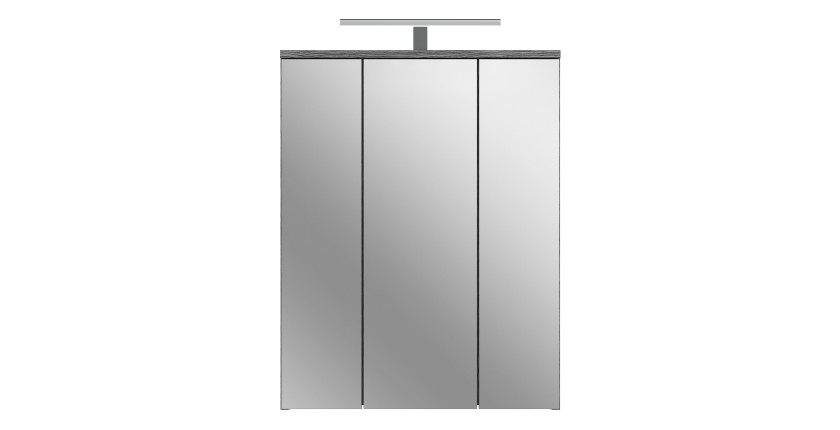 Ensemble de meubles de salle de bain WILLIAM – Gris foncé et blanc – 64x191x34 cm – Avec LED