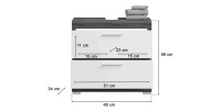Meuble sous vasque SCOTT – 2 tiroirs – Gris foncé et blanc – 60x56x37 cm