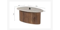 Table basse en bois massif collection DELHI 90cm - Style ethnique et design