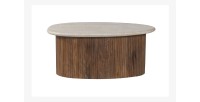 Table basse en bois massif collection DELHI 90cm - Style ethnique et design