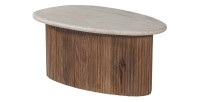 Table basse en bois massif collection DELHI 90cm - Style ethnique et design