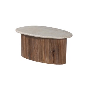 Table basse en bois massif collection DELHI 90cm - Style ethnique et design