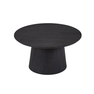 Table basse ronde BOKOR – Décor brun foncé – Forme originale – D80 x H42 cm