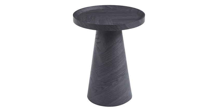 Table d'appoint ronde collection CARLSEN – Décor gris foncé – Bord relevé – D45 x H57 cm